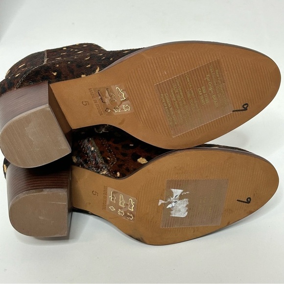 NWOT Madewell The Rosie Rich Brown Multi Mini Leopard Calf Hair Ankle Boots - Picture 14 of 16